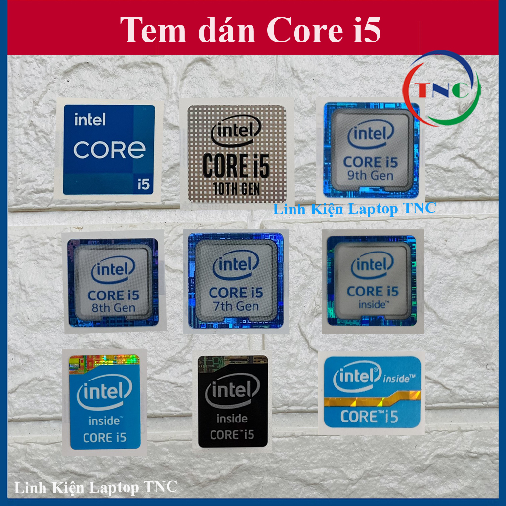 ⚡ Sticker Intel CORE i5 Tem dán trang trí Laptop máy tính PC
