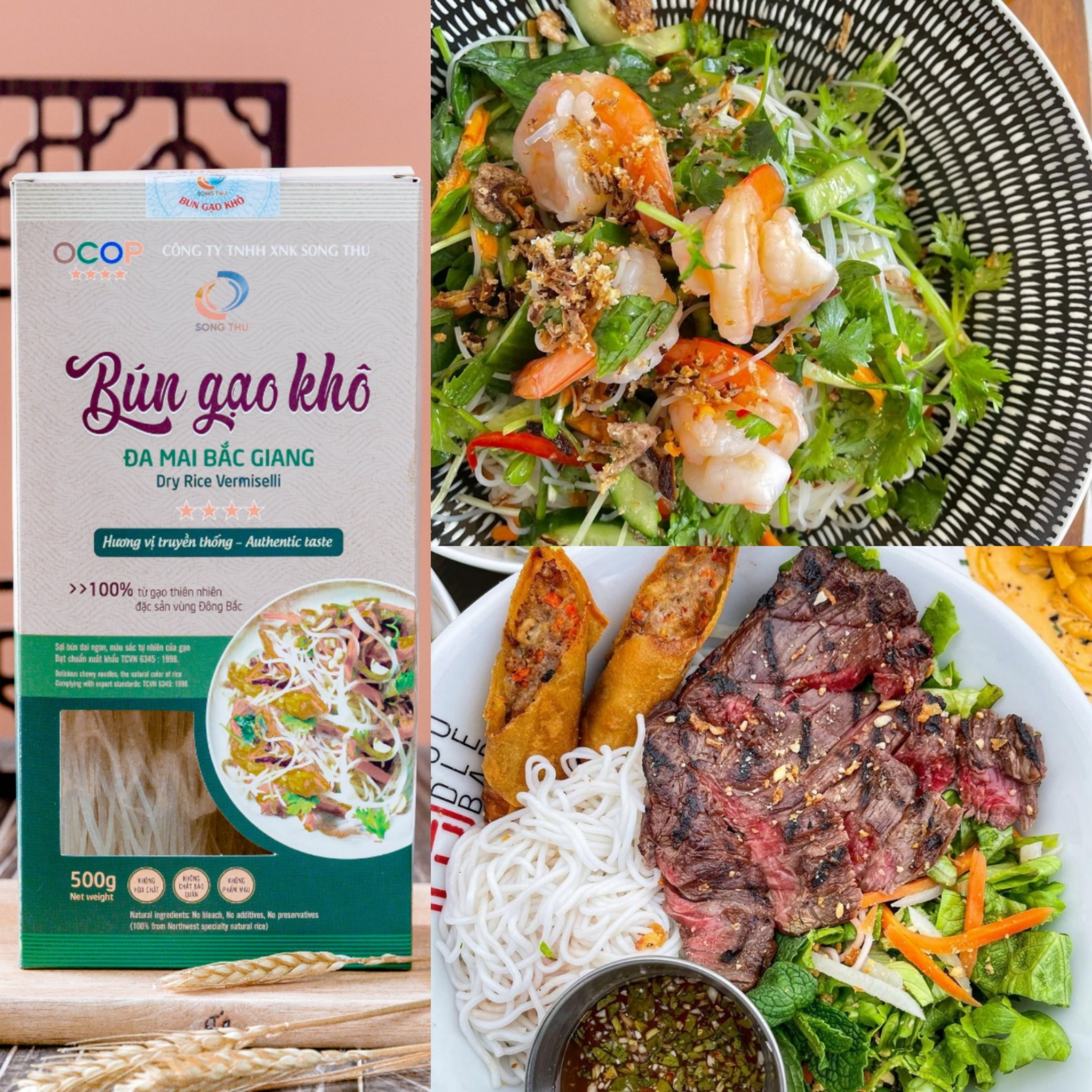 Bún Gạo Khô, bún gạo, miến gạo, bún trắng