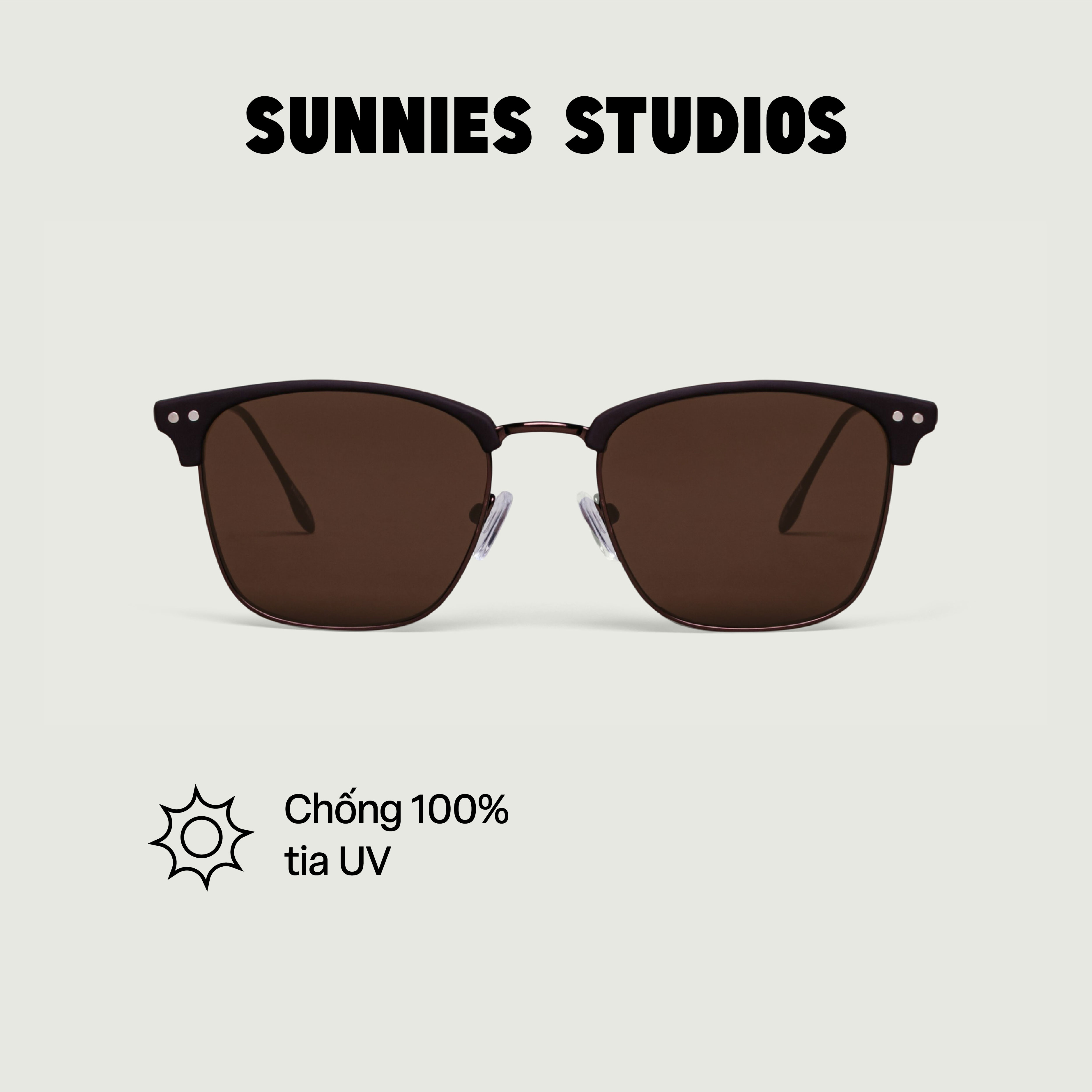 Kính mát Sunnies Studios Gọng Browline Bastian in Sepia