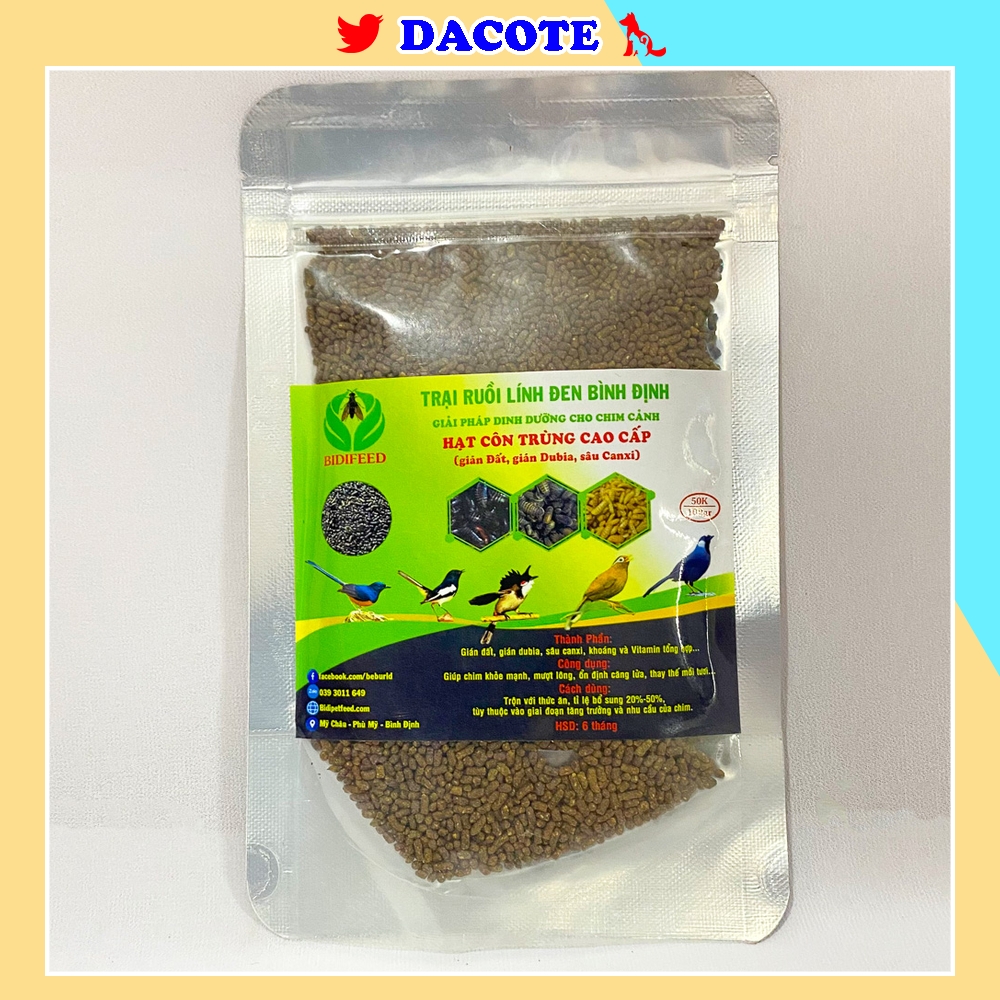 Hạt côn trùng, cào cào cho chim DACOTE cao cấp giàu dinh dưỡng 100gram