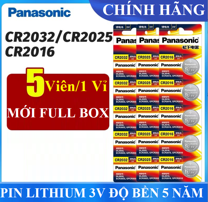 Pin Cúc Áo Panasonic CR2032 - CR2025 - CR2016  3V Lithium, pin đồng hồ NHẬP KhẨU CHÍNH HÃNG