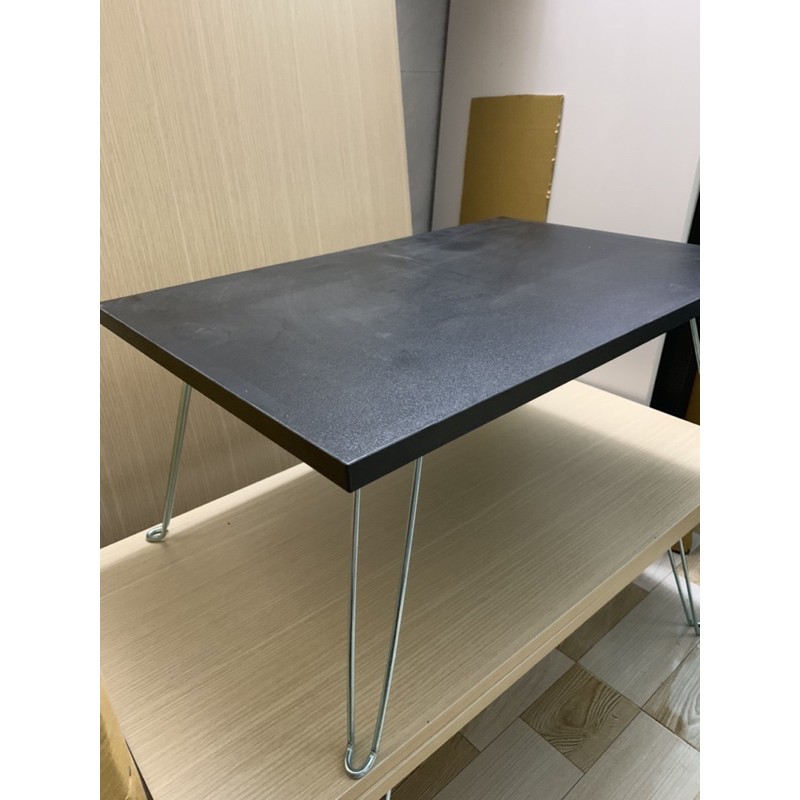Bàn học sinh chân gấp gọn màu đen 60x40 đen nhám