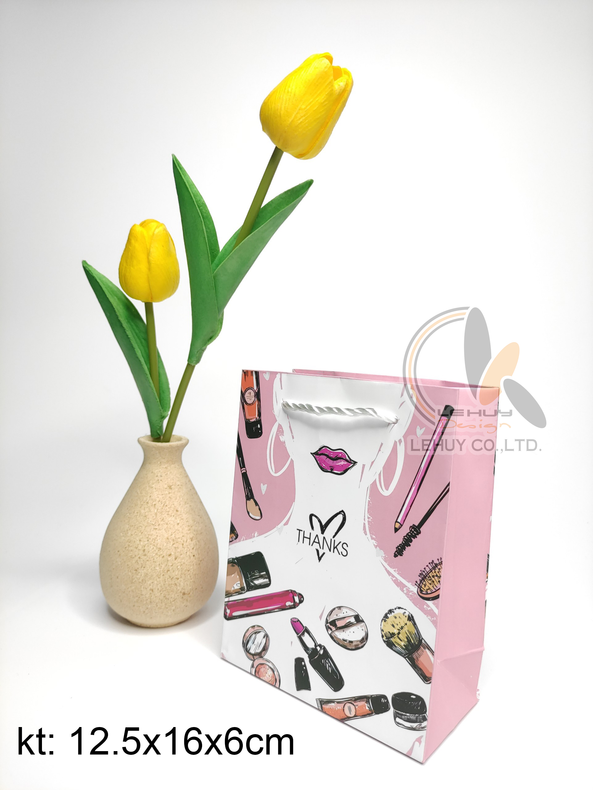 Túi giấy đẹp hoạ tiết kt 12.5x16x6 cm