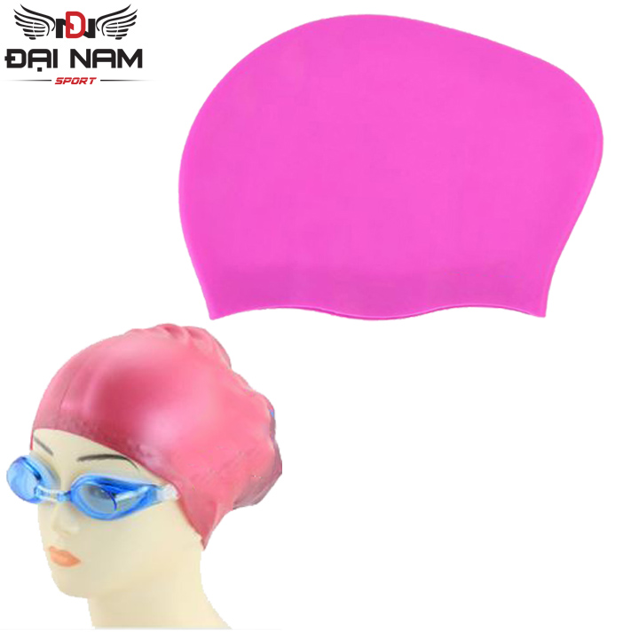 Mũ Bơi Người Lớn, Nón Bơi Người Lớn Cho Nữ Tóc Dài Chất Liệu 100% Silicon Chống Nước, Co Giãn Mềm Mại Chính Hãng Đại Nam Sport