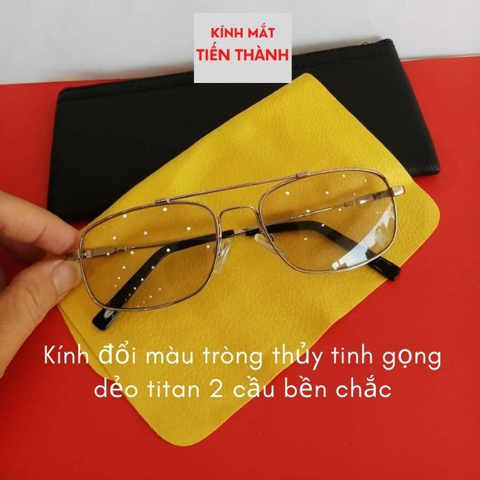Kính Mắt Đổi Màu Gọng Dẻo Titan Tròng Thủy Tinh - Kính mắt Tiến Thành