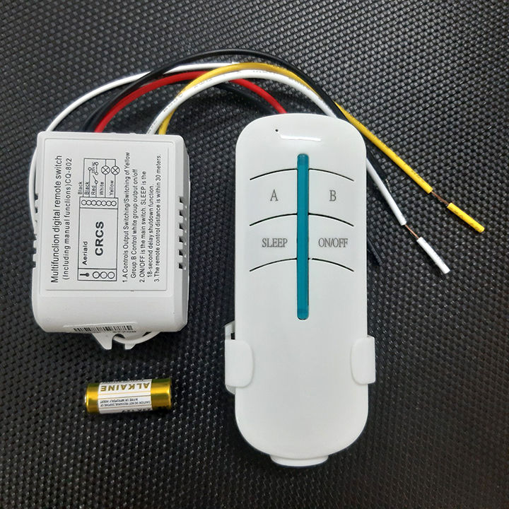 Bộ công tắc điều khiển từ xa 2 cổng điều khiển bật tắt đèn từ xa xuyên tường không dây