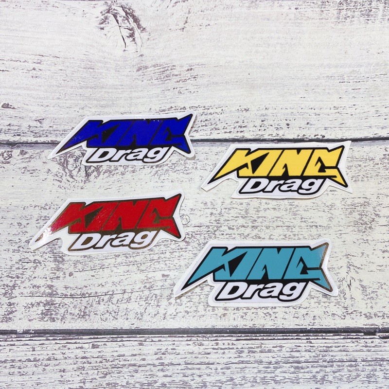 Decal tem chìm in bóng chữ King Drag size 4x11cm đủ màu sắc