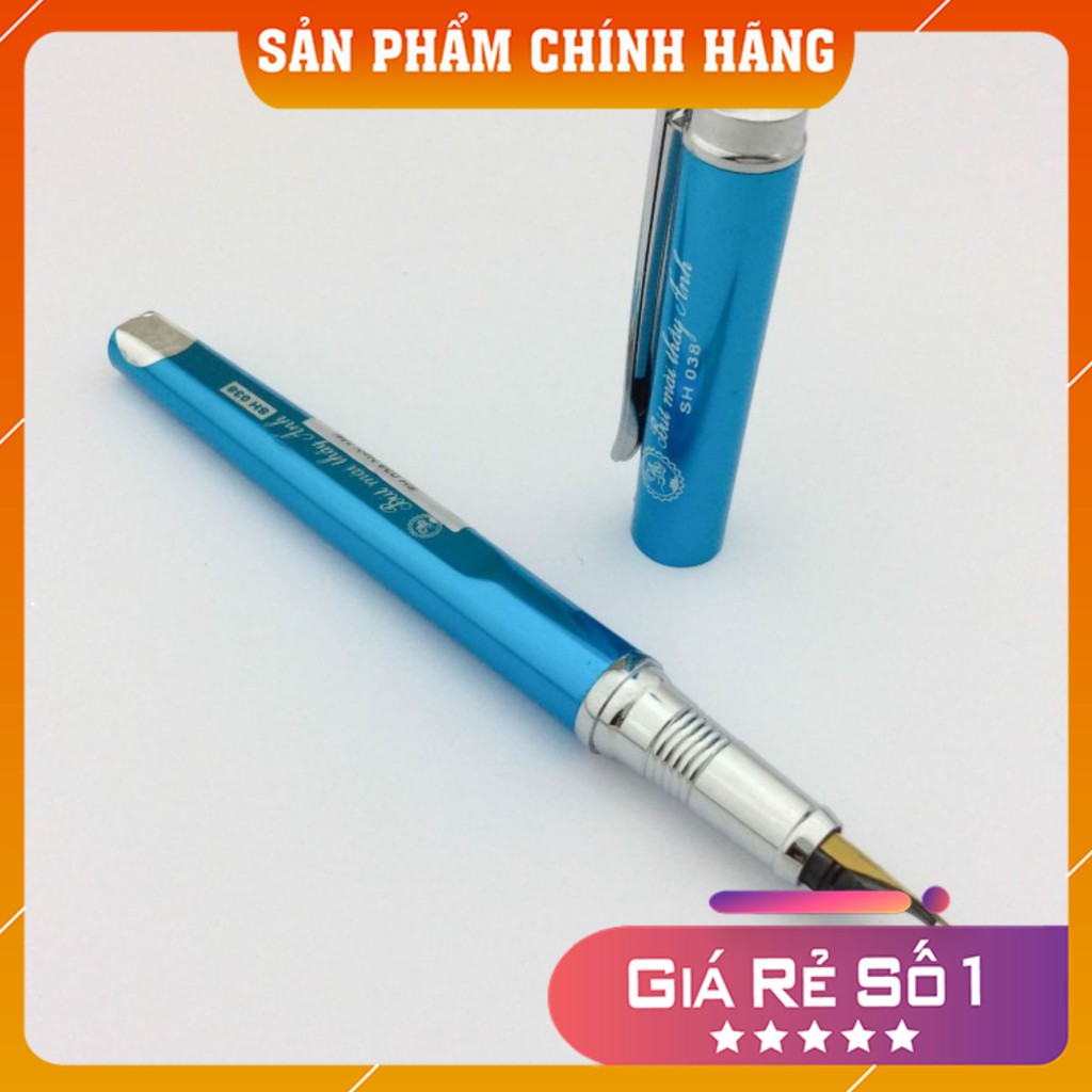 Bút mài thầy ánh sh038 – bút máy ánh dương ngòi vàng mềm thanh đậm - êm trơn - kèm hộp bút nhựa