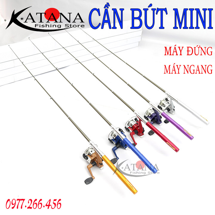 Cần Câu Bút mini, bút cần câu, cần bút gọn nhẹ - máy đứng máy ngang