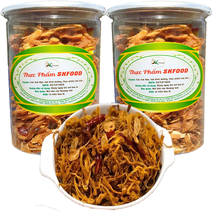 COMBO 2 HŨ KHÔ HEO SẤY TỎI LOẠI 1 ĐẶC BIỆT THƠM NGON HIỆU SKFOOD - TỔNG 400G