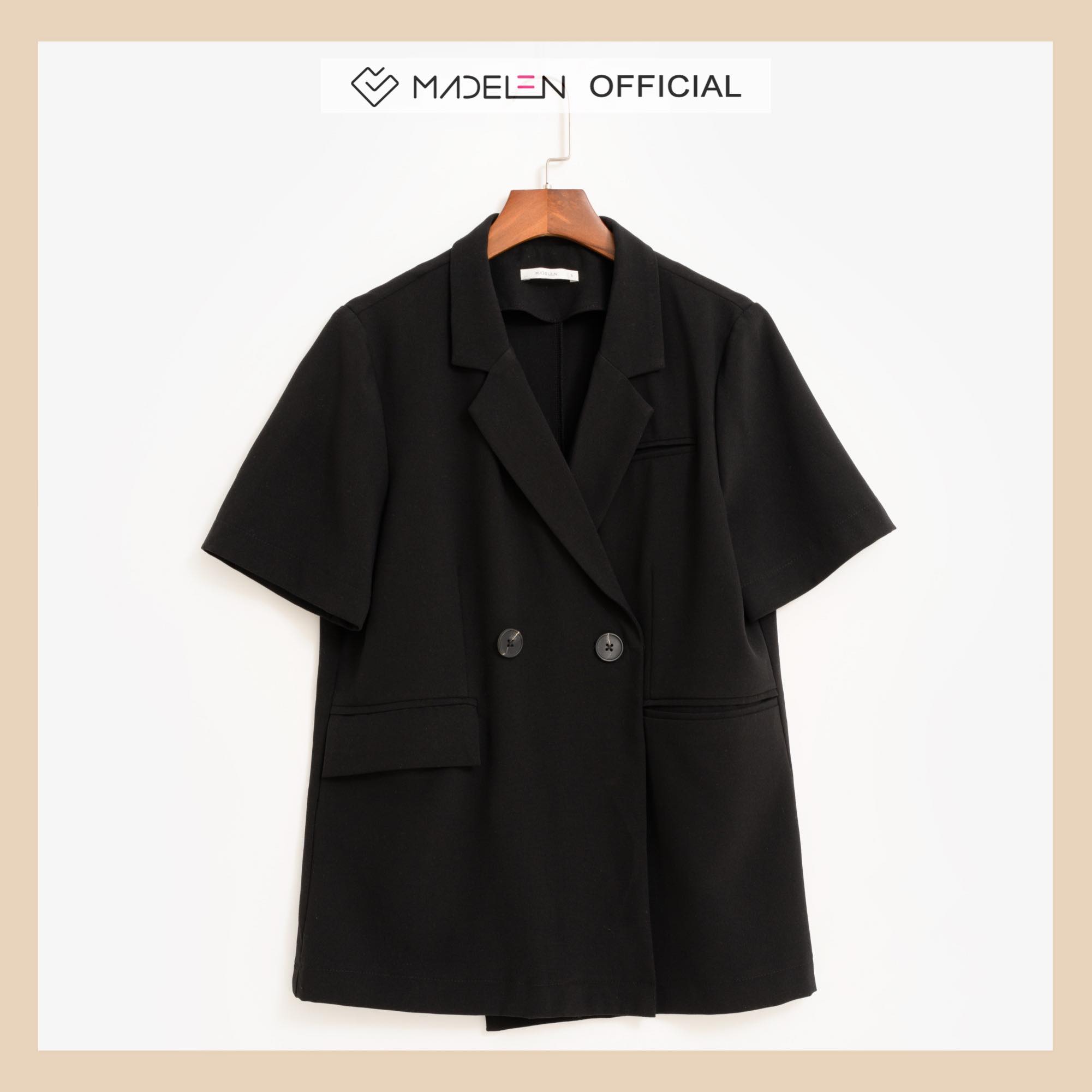 Blazer Basic Ngắn Tay - Đen Madelen