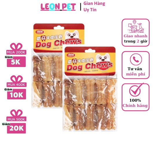Túi xương da bò 5cm x10 chiếc cho chó gặm