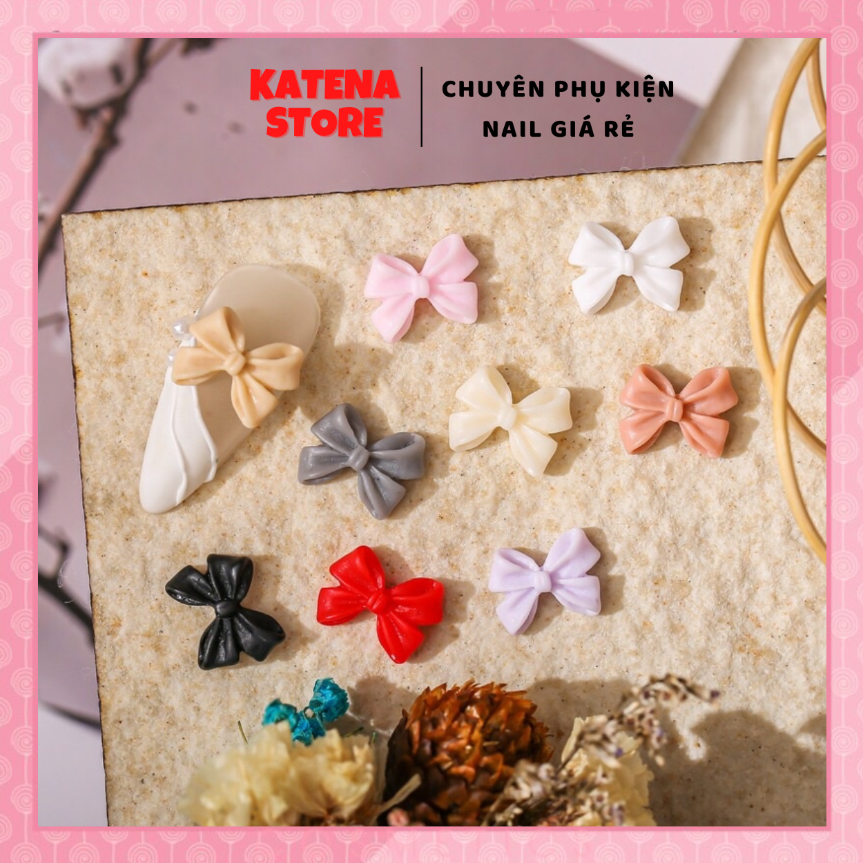 Set 2 cái - Charm nail hình Nơ trang trí móng cực xinh