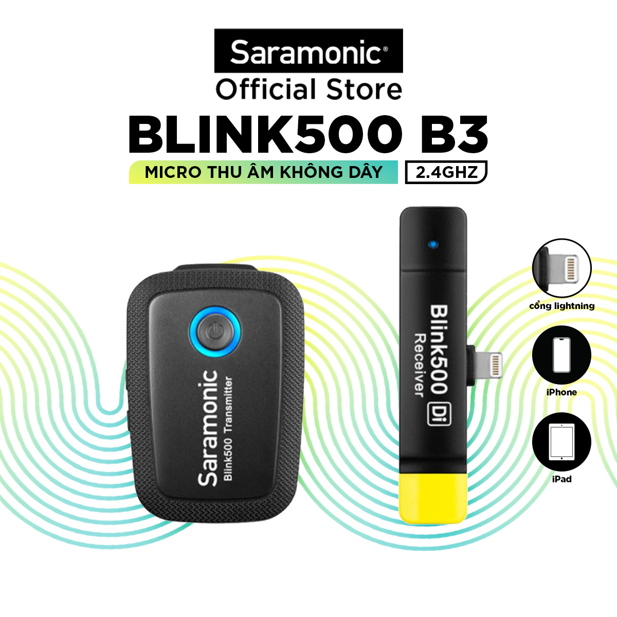 Bộ mic thu âm không dây saramonic blink 500 b3 - bảo hành 24 tháng