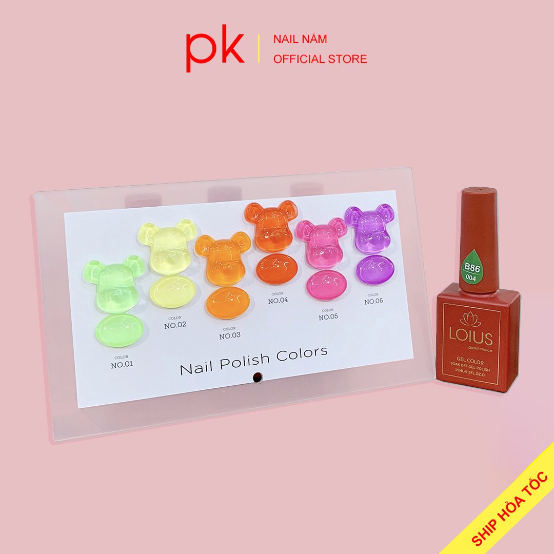 Set sơn gel Neon 6 màu cao cấp chai 15ml tặng kèm bảng màu