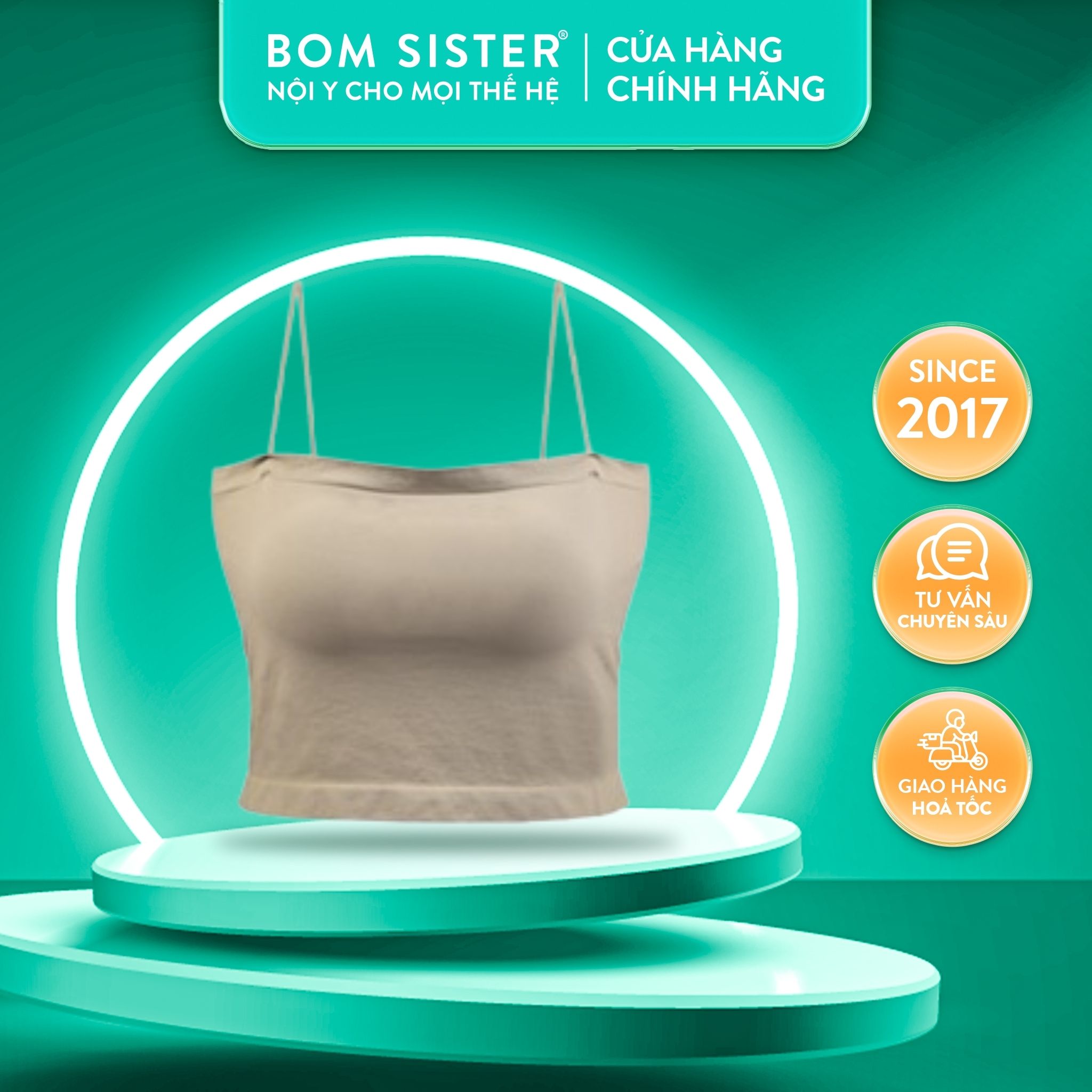 Áo lót ống croptop thun co giãn màu trơn nâng ngực tự nhiên BOM SISTER BR7001