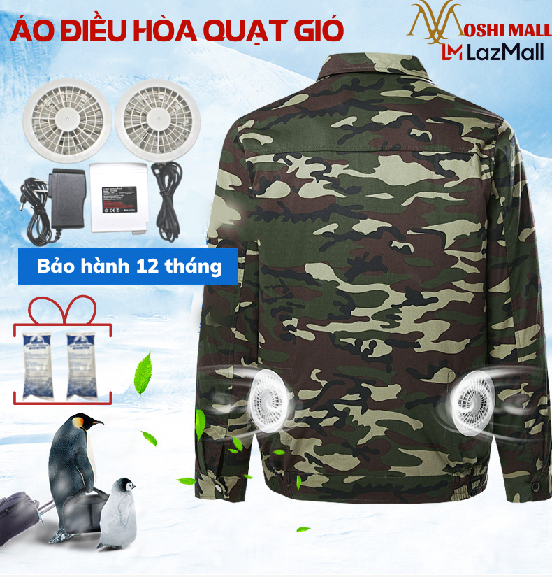 Áo điều hòa quạt gió Nhật Bản pin 30000mAh siêu bền BH 12 tháng