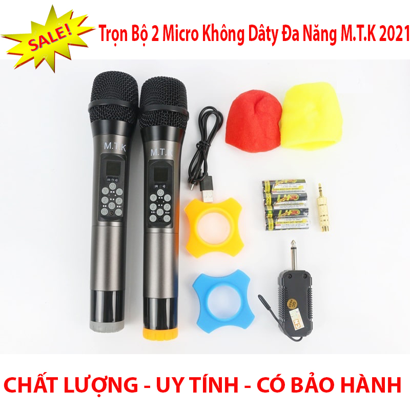 Trọn Bộ 2 Micro Không Dây Đa Năng M.T.K 2021  Micro Không Dây Bose BS-992 Chất Lượng Thu Tốt Loại Bỏ Âm Nhiễu Tạp Âm Bộ Micro Cao Cấp Cho Các Loại Loa Kéo Amply Karaoke Đều Được Bh 12 Tháng