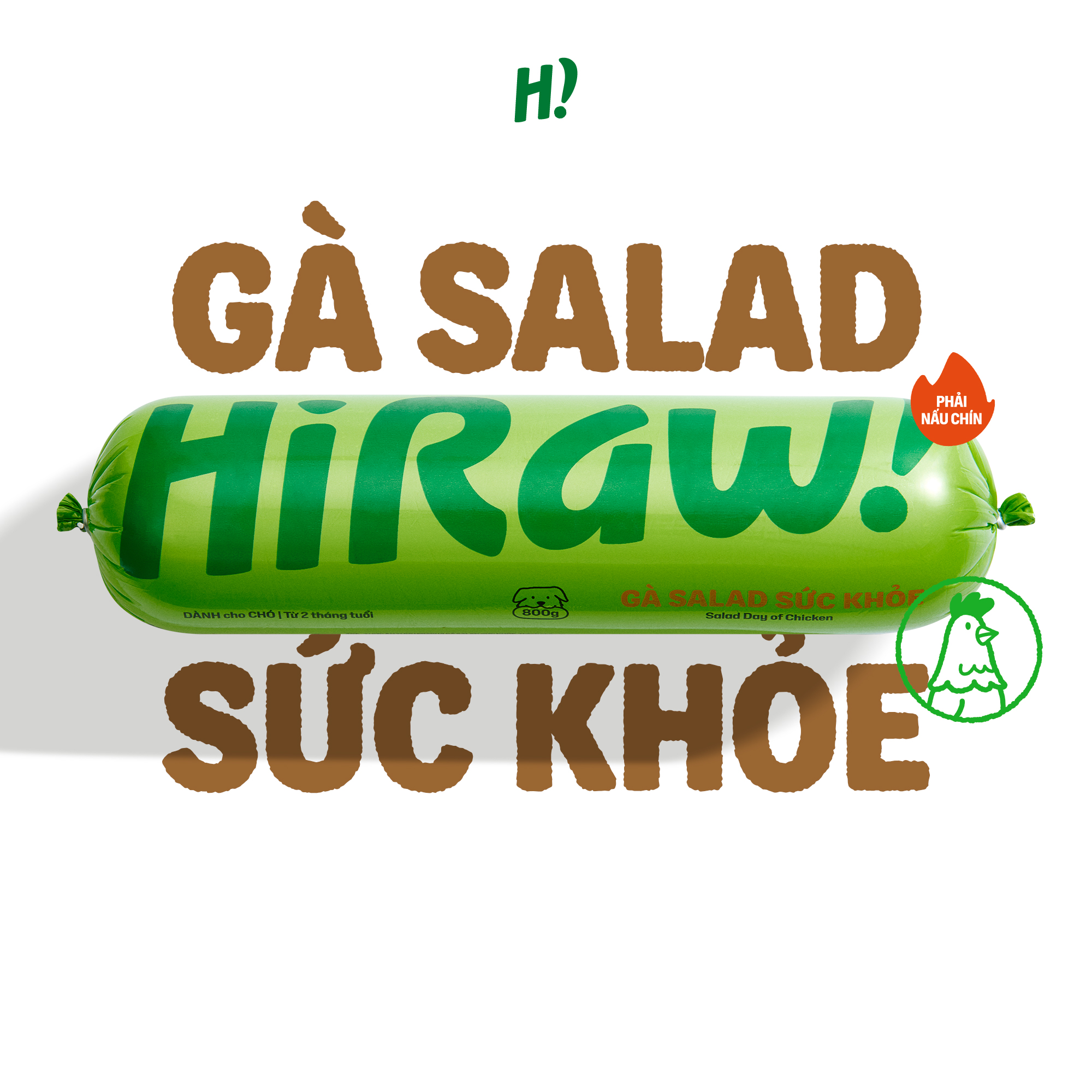Ship Hỏa Tốc HCM - HI RAW! - Gà Salad Sức Khỏe 800g cho Chó từ 2 tháng tuổi