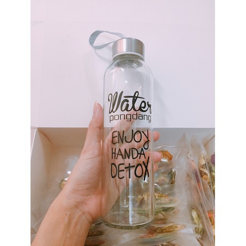 Bình thủy tinh pongdang 500ml có dây xách tiện lợi
