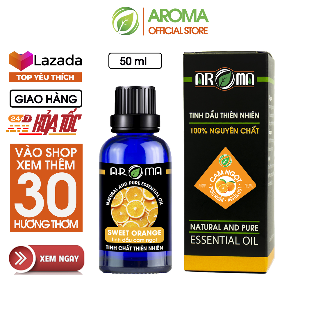 Tinh dầu Cam ngọt AROMA sweet orange 50ml, Cam tươi Fresh Orange, tinh dầu thiên nhiên nguyên chất thơm phòng thư giãn