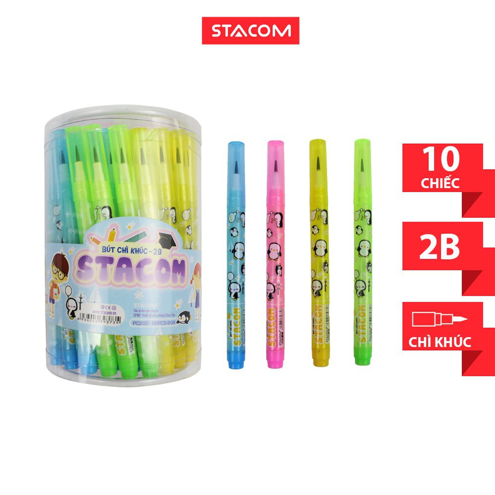 Set 10 cây bút chì khúc mini 2b stacom/pc202