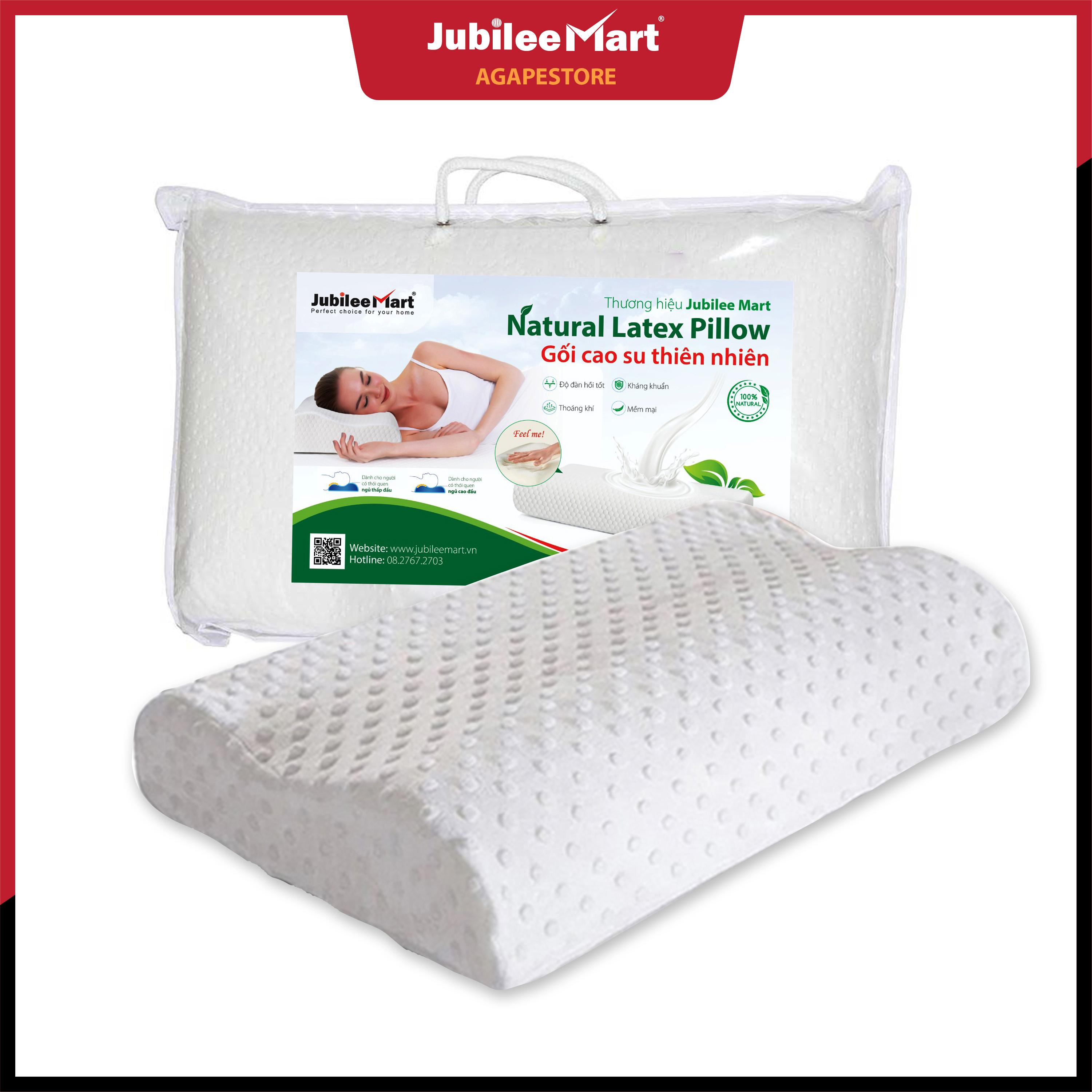 Gối cao su non chống ngáy, nâng đỡ đốt sống cổ, chống đau mỏi vai, gáy, 100% cao su tự nhiên, mềm mại êm ái nâng cao chất lượng ngủ của mọi người