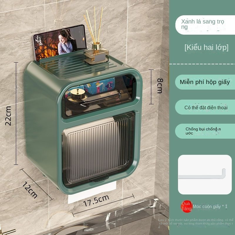 Hộp Đựng Giấy Hộp Giấy Vệ Sinh Có Kệ Để Điện Thoại(tặng kèm 1 miếng dán)