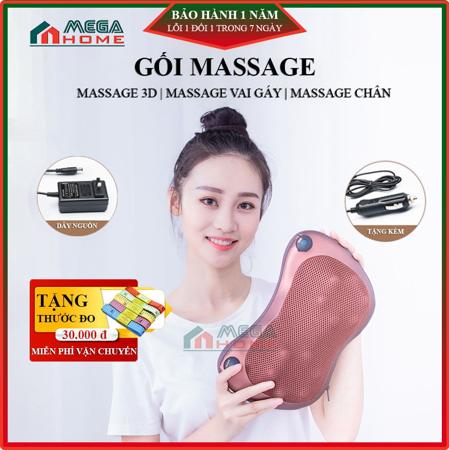 Gối massage hồng ngoại 8 bi cao cấp công nghệ nhật bản