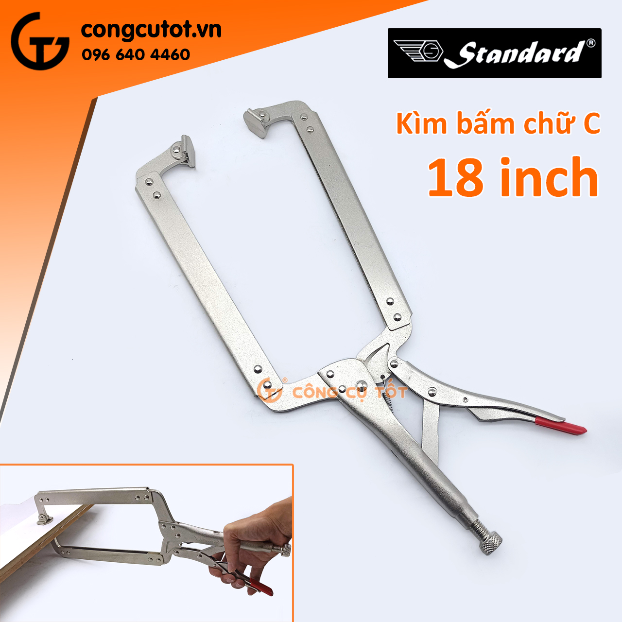 Kìm bấm chết chữ C Standard 18 inch