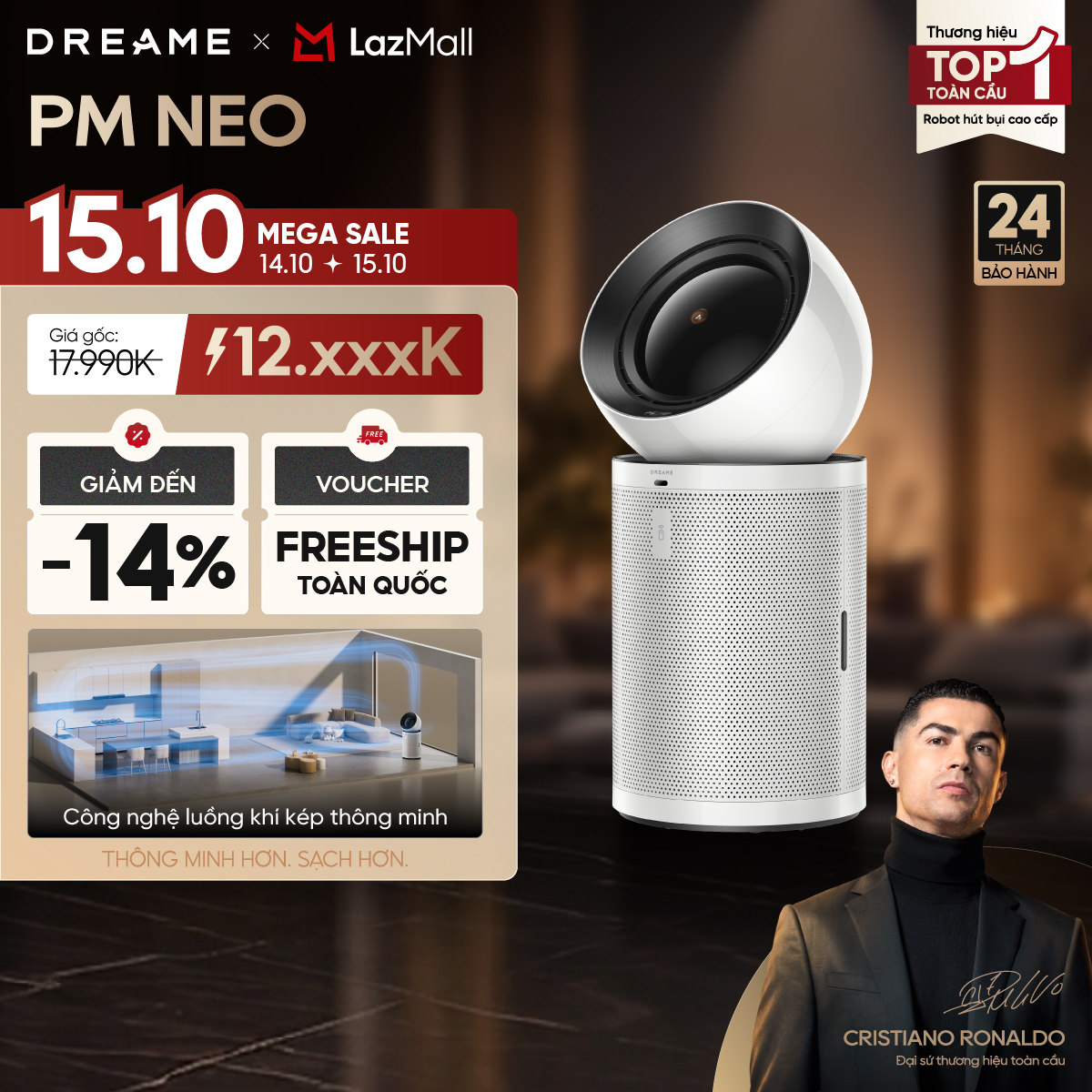 Dreame Ap Neo Air Purifier |   Dual Airflow Modulation |   4 Flexible Air Filtration Modes |   24-Month Warranty