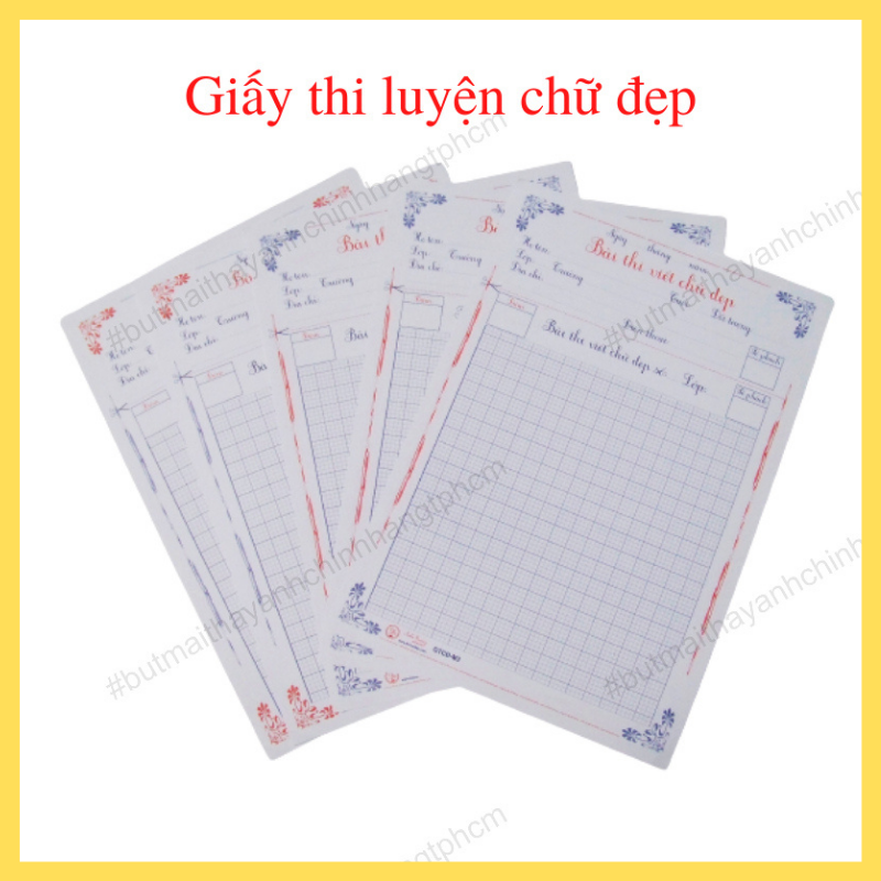 Giấy thi luyện chữ đẹp xấp 50 tờ giấy dày không lem nhòe