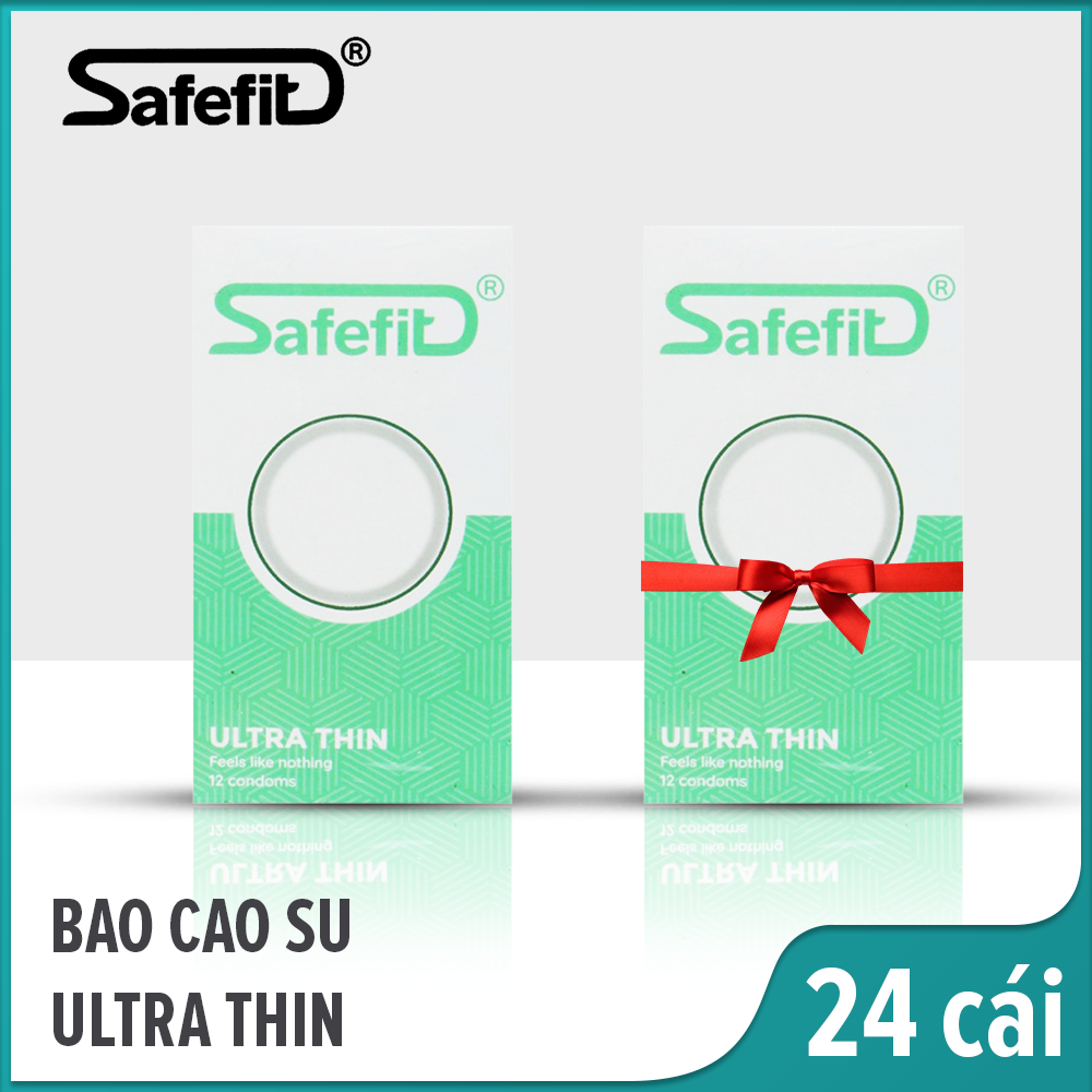 [MUA 1+1] Hộp 12C Bao cao su Safefit 4in1 - Gai - Gân - Cổ thắt - kéo dài thời gian