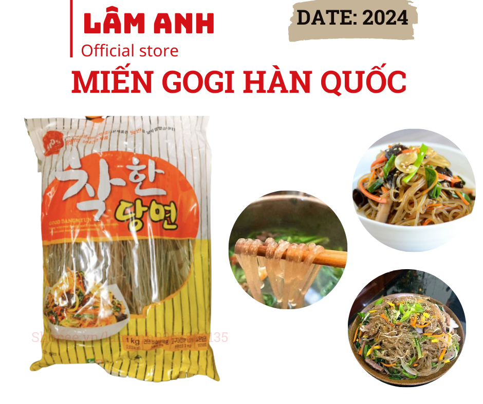 Miến Hàn Quốc Nong Wo – Túi Miến Khô Khoai Lang Gogi Ăn Lầu, Xào, Trộn Sợi To 1 Kg