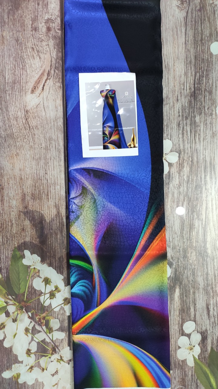 Vải áo dài cao cấp hoạ tiết vân loang màu (lụa Phi yến)