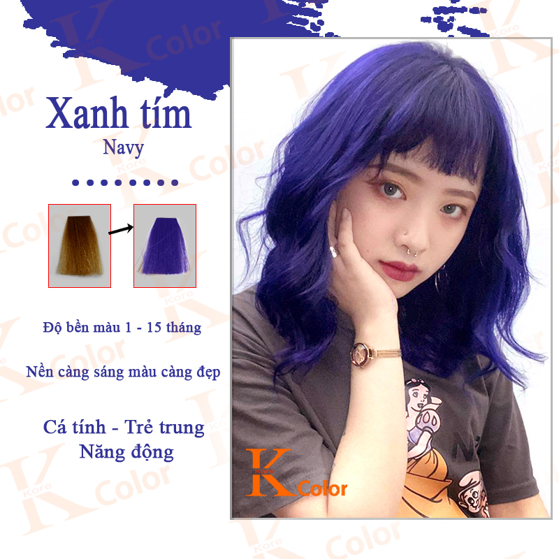 Thuốc nhuộm tóc màu XANH TÍM THAN NAVY  kcolor