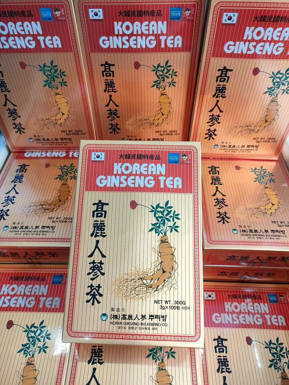 Trà hồng sâm korea red ginseng hàn quốc hộp 100 gói x 3g