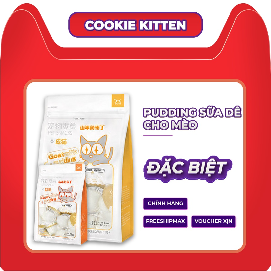 Thạch pudding sữa dê - bổ sung canxi cho mèo con và mèo lớn - viên 15g