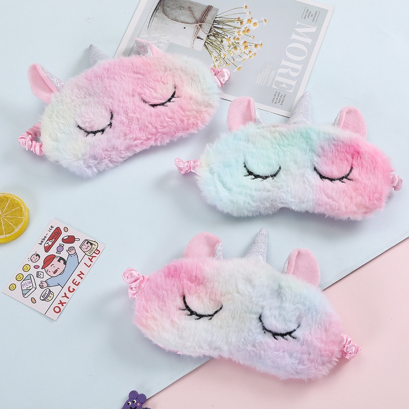 【CW】 Plush Sleeping Eye Cute Kids Cartoon Cover Blindfold Travel Band Rest Eyepatch