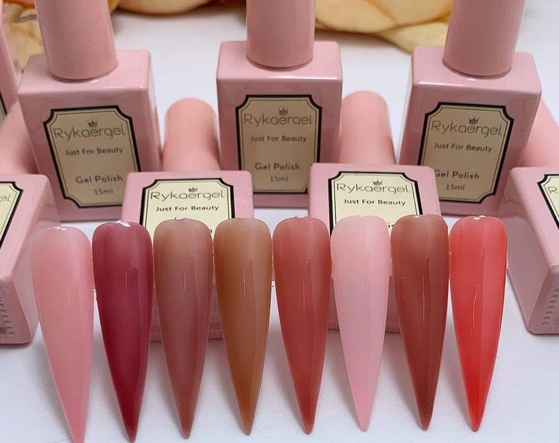 Sơn Móng Tay - Sét Sơn gel THẠCH rykaergel gồm 6 chai 15ml trang trí móng làm nail phun hình xăm spa shop HNail