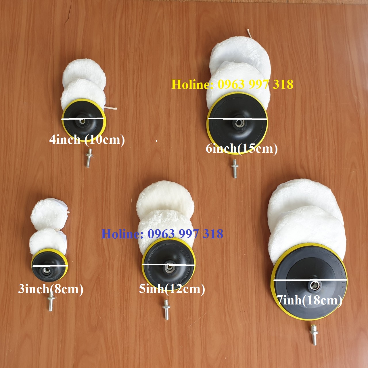 Phớt Đánh Bóng Xe miếng đánh bóng ô tô xe máy lông cừu đủ kích cỡ 3/4/5/6/7inch - đánh bóng xe máy - đánh bóng xe hơi - đánh bóng xe ô tô