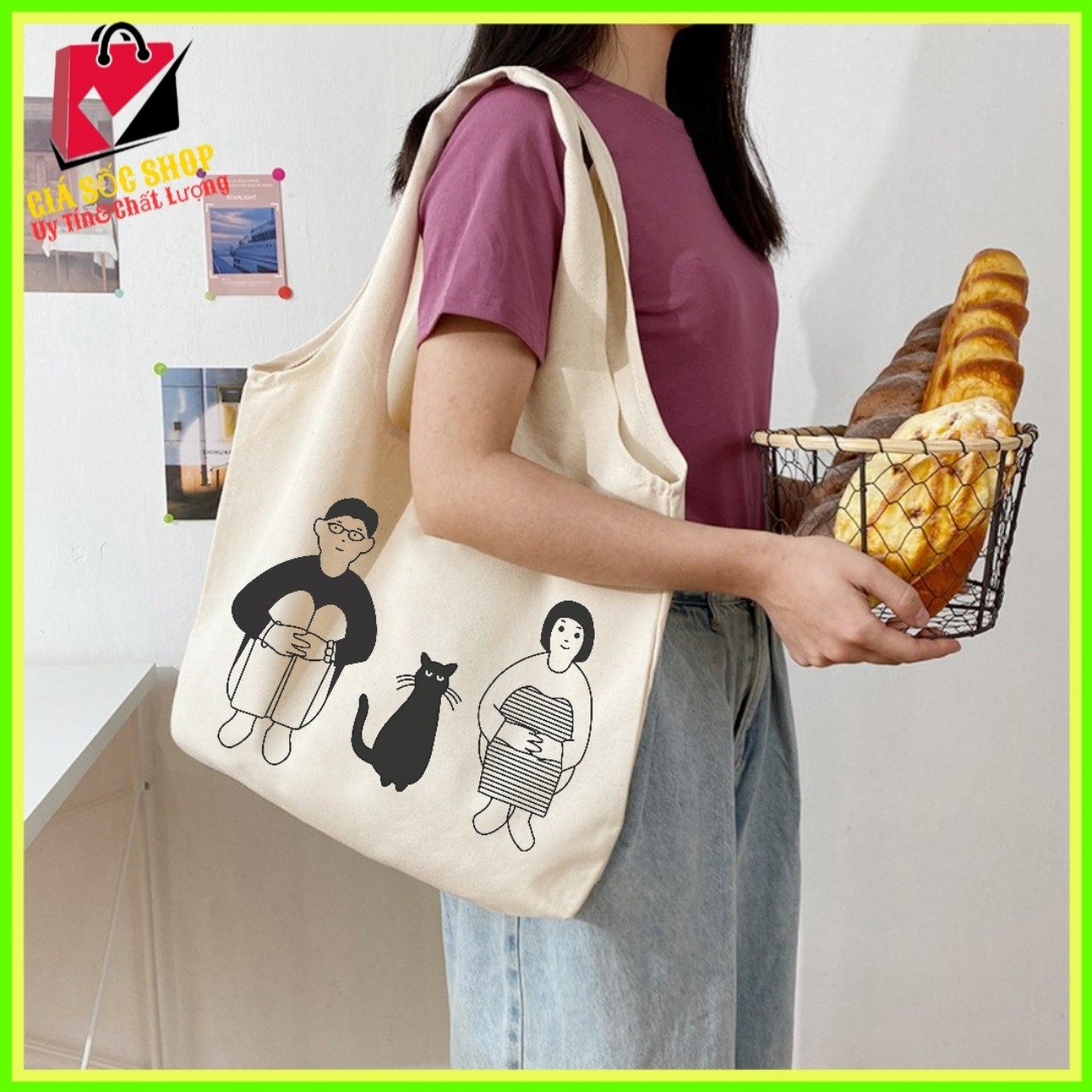 [GIÁ GỐC] Túi tote , túi tote vải , túi đeo vai , đeo chéo loại to vải mềm phong cách Hàn Quốc hàng chất lượng cao-2020