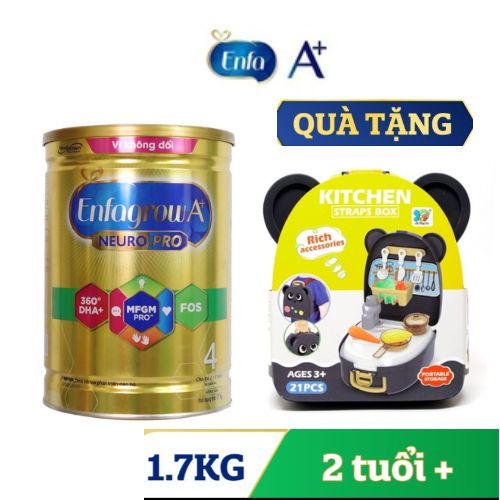 [Tặng Bộ Nhà Bếp] Sữa bột Enfagrow A+ Neuropro 4 1.7kg Từ 2 đến 6 tuổi