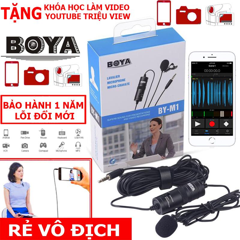 Micro BOYA BY-M1 Thu Âm Chuyên Nghiệp Thay Đổi giọng Nói Tương Thích Với Điện Thoại Máy Tính Máy Quay Phim