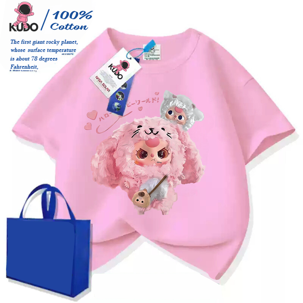 Áo thun cho bé KUDO size 10 - 40 kg họa tiết baby three dễ thương chất vải 100% cotton tự nhiên co dãn 4 chiều siêu thoáng khí tránh hầm bí, bst baby three 03 - 2