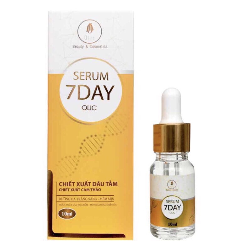 Serum 7day olic chính hãng 10ml kèm giấy công bố sản phẩm giúp dưỡng da căng bóng trắng mịn màng