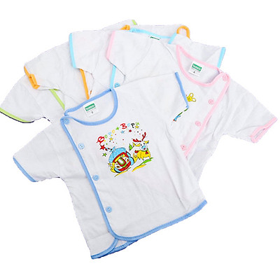 Áo sơ sinh bác sĩ tay ngắn 3~8kg chất cotton 100%