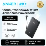 [Được chứng nhận CCC] Sạc dự phòng Anker Zolo 20000Mah 22.5W sạc nhanh với cáp USB - C tích hợp A110D A110E Bảo Hành 18T
