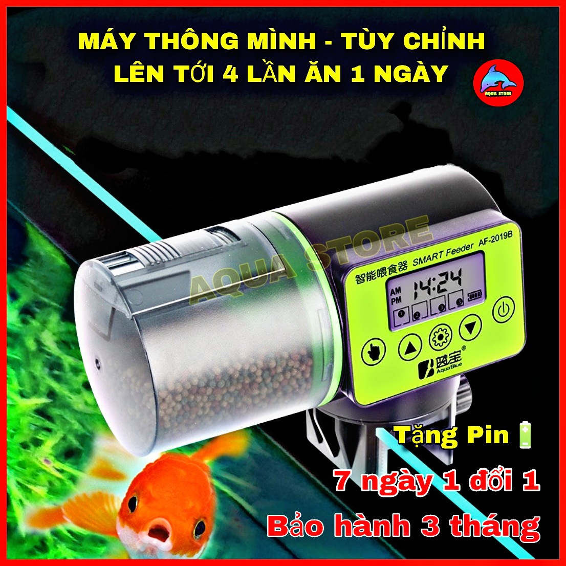 Máy tự động cho cá ăn cao cấp smart feeder aqua blue af- 219a/ 219b