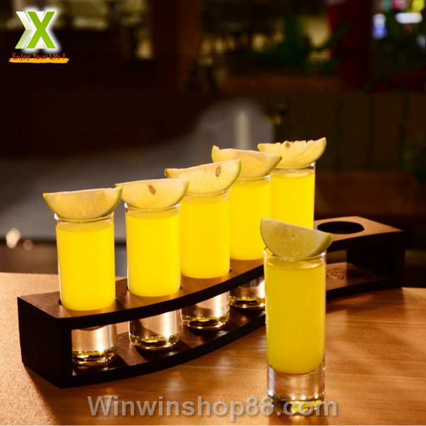Khay Đựng 6 Ly Rượu Uống Full Shot Hình Chữ S dành cho các quán bar club